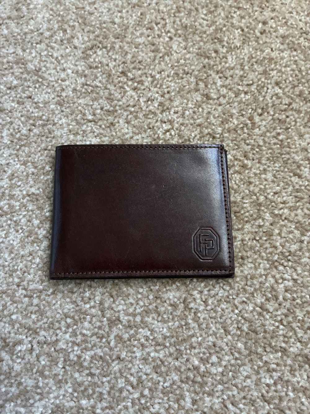 Brown Leather Bi-Fold Wallet - Picture 2 of 4